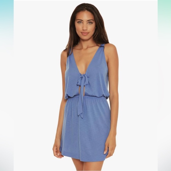 BECCA by Rebecca Virtue Breezy Cowl Neck Reversible Dress Cover-Up Medium NWT - Picture 3 of 9